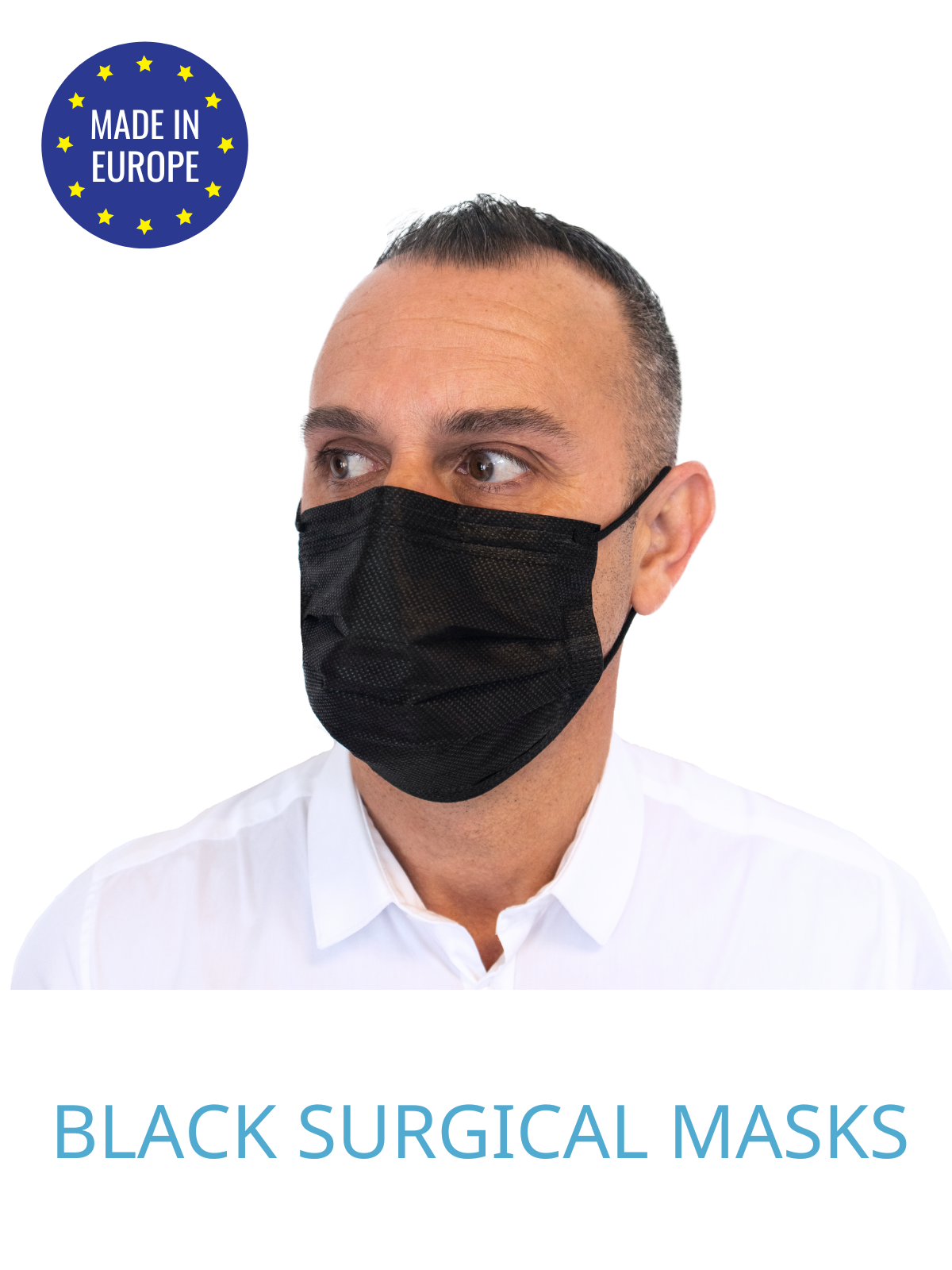 BLACK SURGICAL MASK